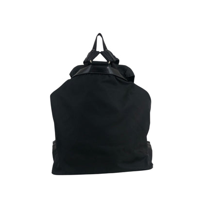 PRADA Tessuto Triangle Logo Front Buckle Backpack Black Vintage adjm4v