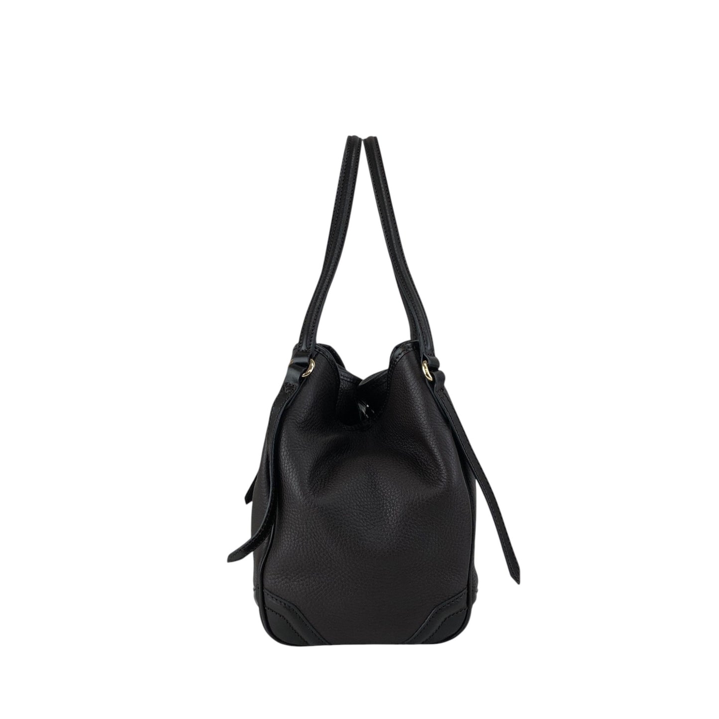 BURBERRY Logo Shoulder bag Hobobag Dark Brown Vintage czmhjj