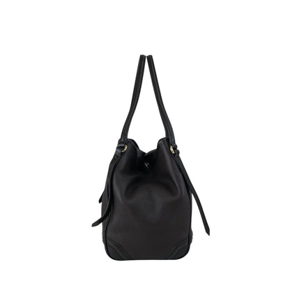 BURBERRY Logo Shoulder bag Hobobag Dark Brown Vintage czmhjj