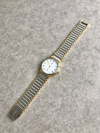 Yves Saint Laurent YSL Logo Quartz Watch 5920-H15441 Vintage 64v38n