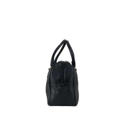 BURBERRY Logo Embossed Handbag Boston bag Black Vintage ybjkpc
