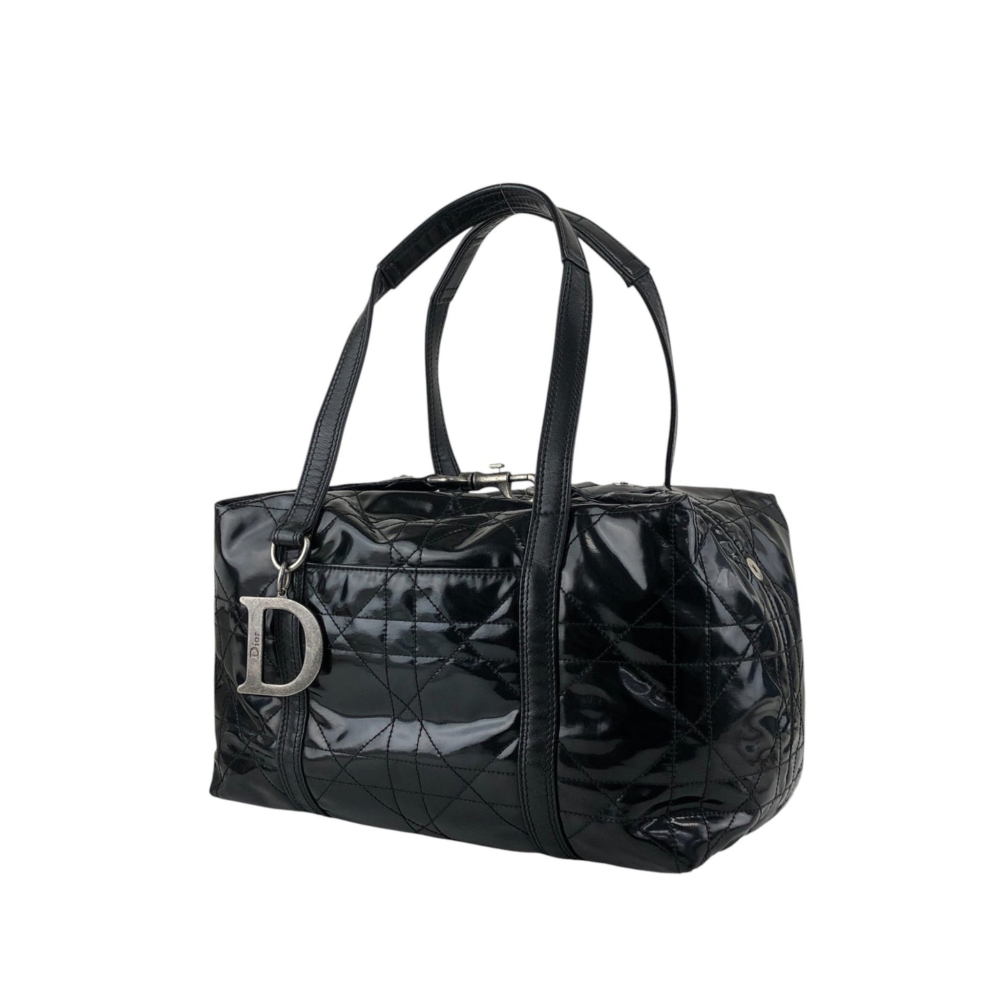 Christian Dior D Motif Small Boston bag Handbag Black Vintage pi6nvd