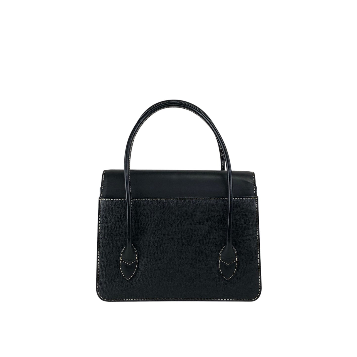 BURBERRY Logo Handbag Black Vintage 3ziibs