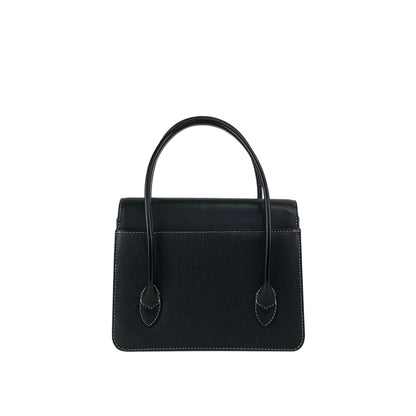 BURBERRY Logo Handbag Black Vintage 3ziibs
