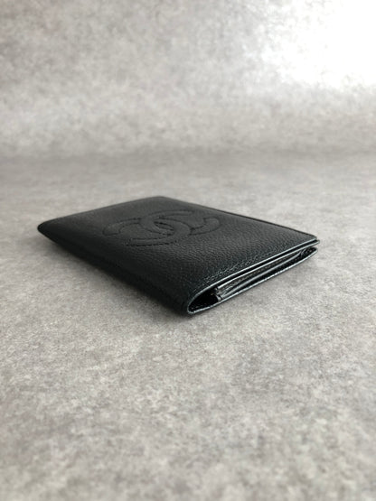 CHANEL Coco Mark Card holder Black Vintage 882n2e