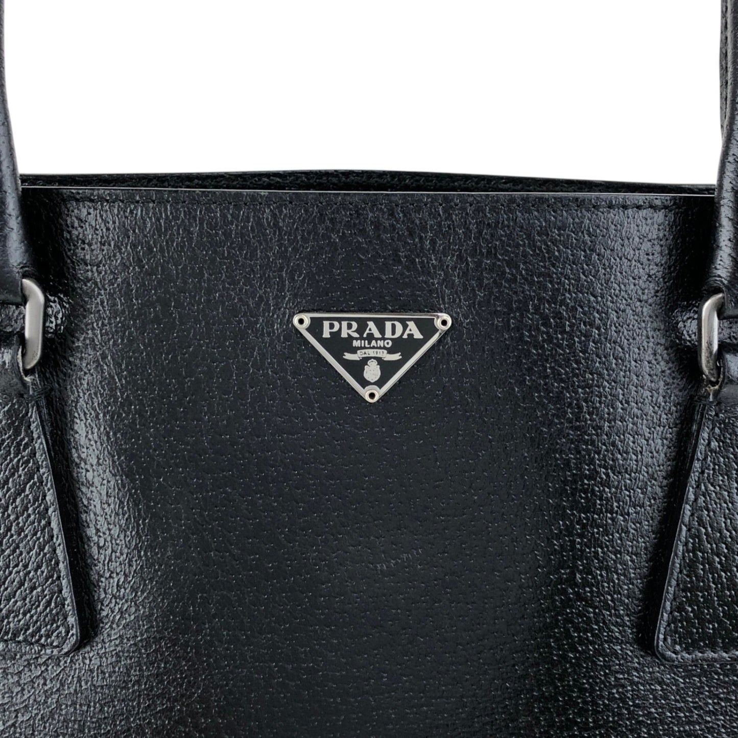 PRADA Triangle Logo Totebag Black Vintage gmc6dm