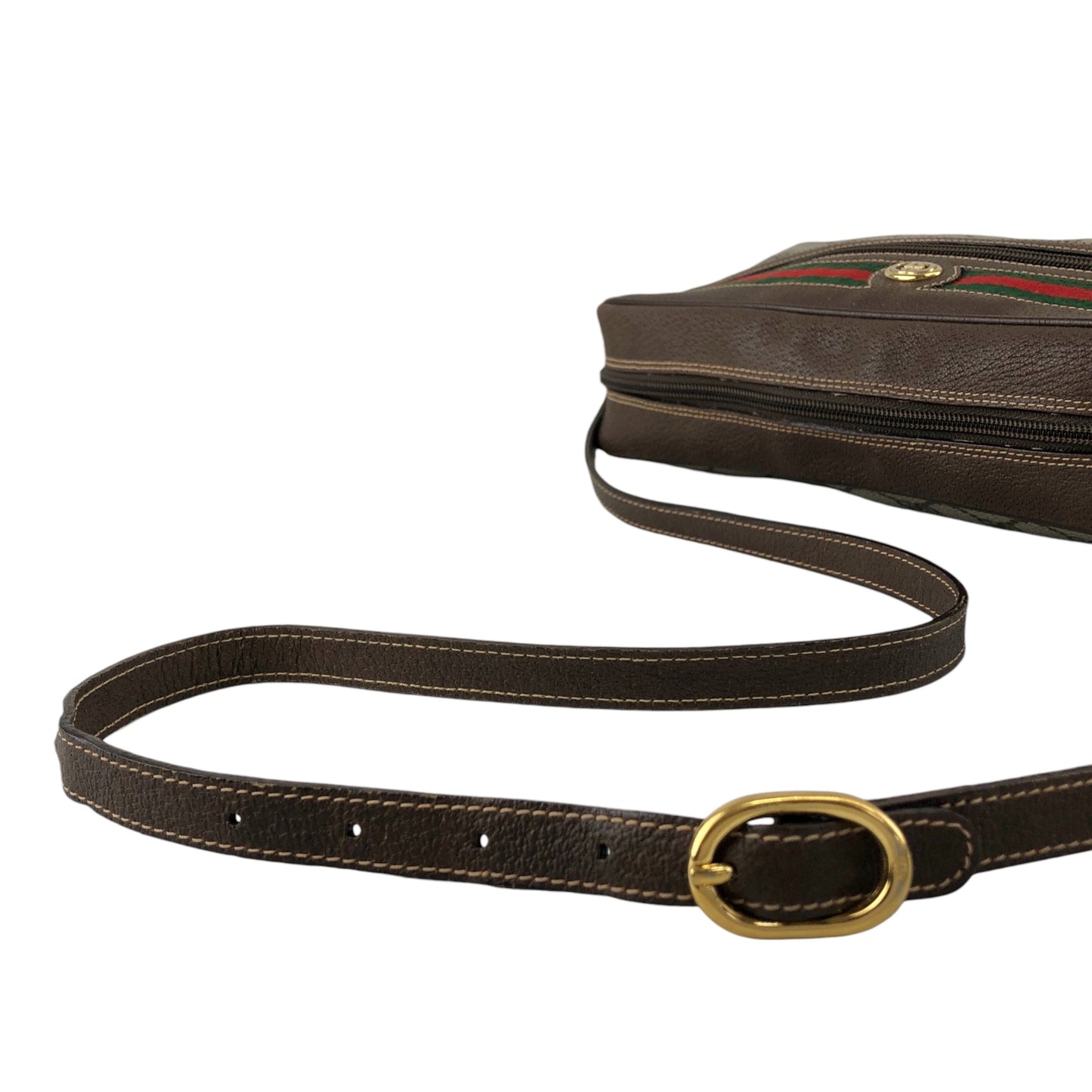 GUCCI GG Pattern Sherry Line Shoulder bag Brown Vintage ggwuxk