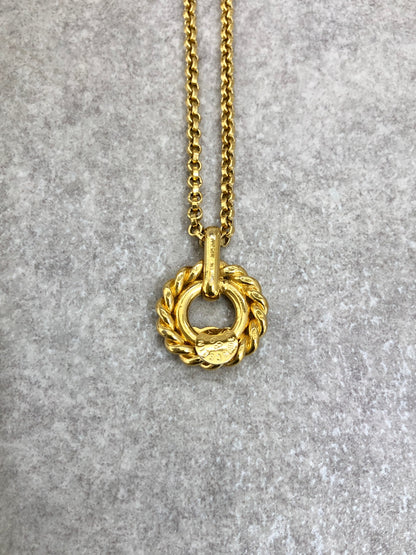 CELINE Blason Twist Necklace Gold Vintage fv36vi