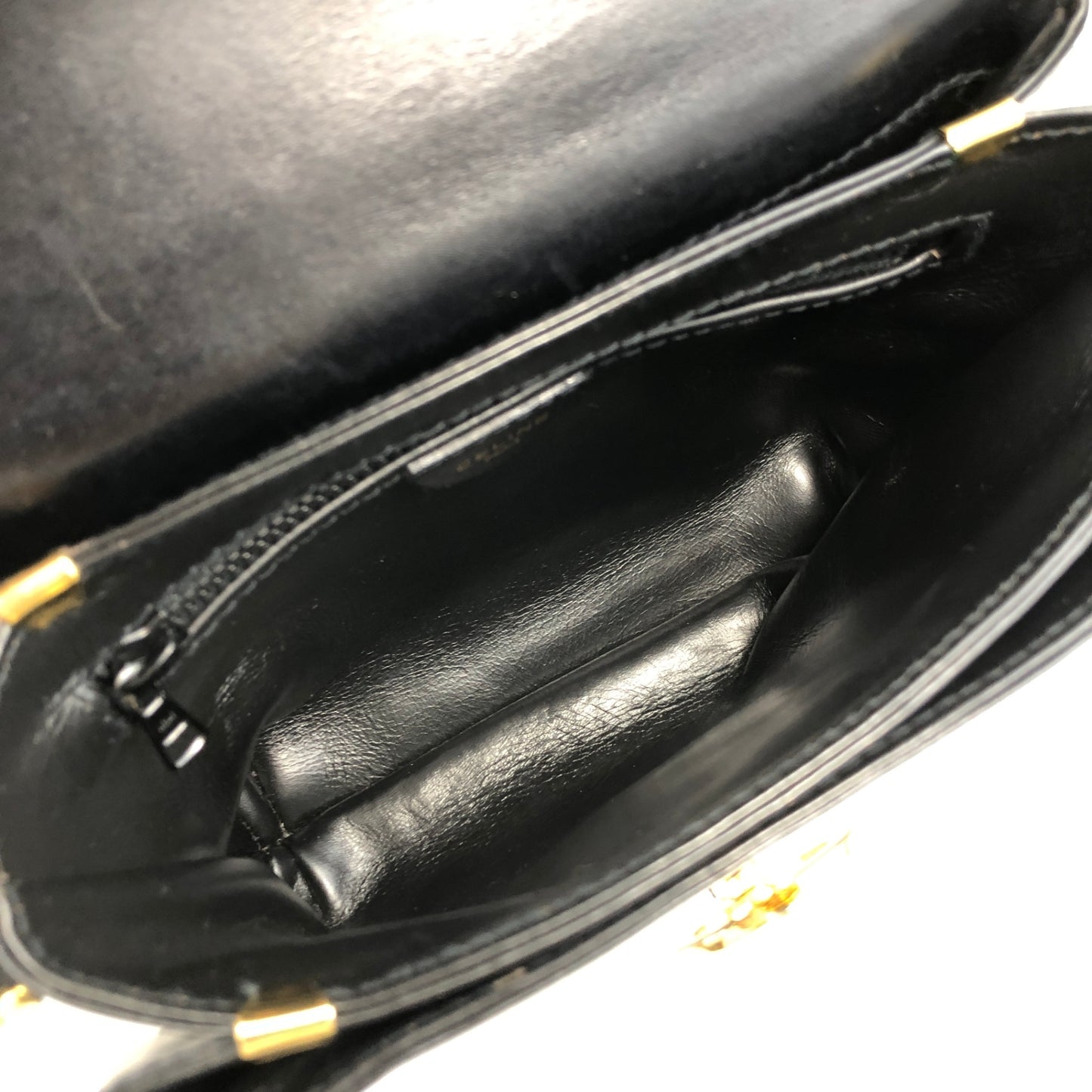 CELINE Blason Crossbody Shoulder bag Black Vintage p2ahhd