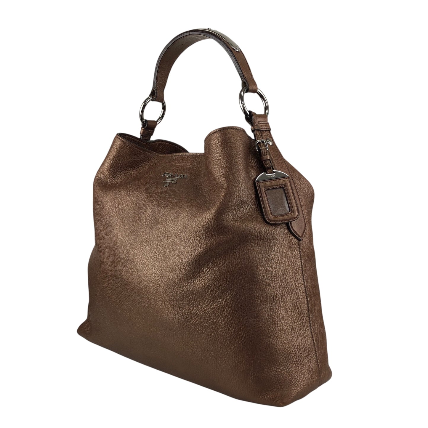 PRADA Logo Shoulder bag Hobobag Brown Vintage ufndas