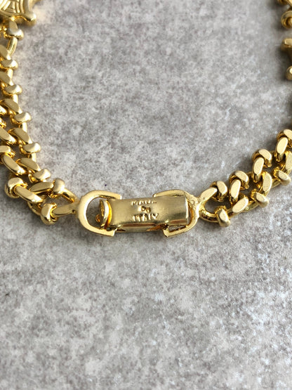 CELINE Triomphe Bracelet Gold Vintage 7je23u