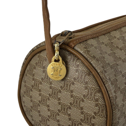CELINE Macadam Blason Small Shoulder bag Beige Vintage n3gs7s