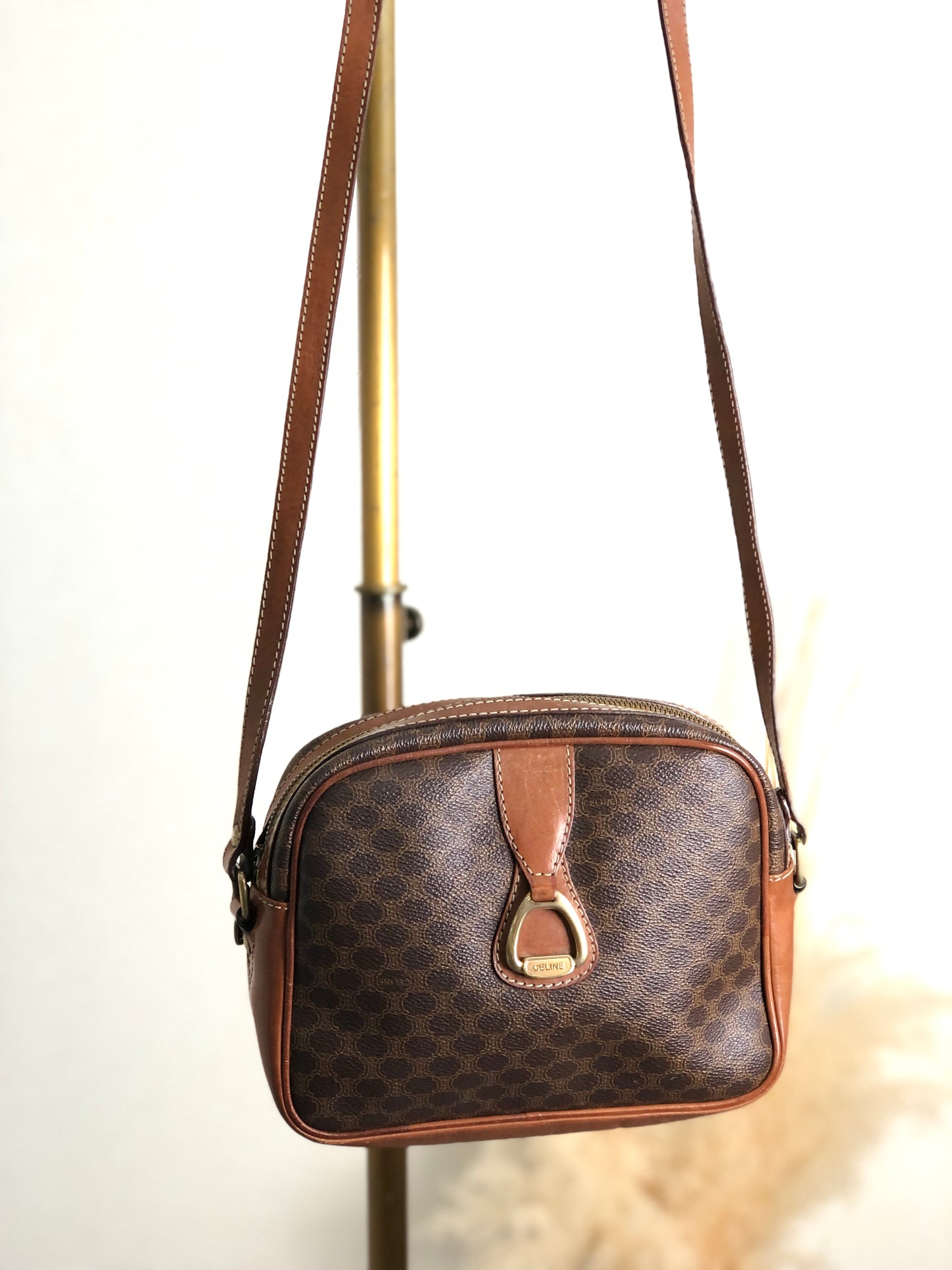 CELINE Macadam Shoulder bag Brown Vintage ytzpp5