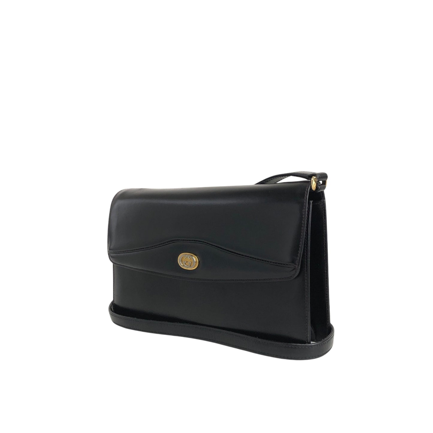 GUCCI GG Logo Shoulder bag Black Vintage ha84zp