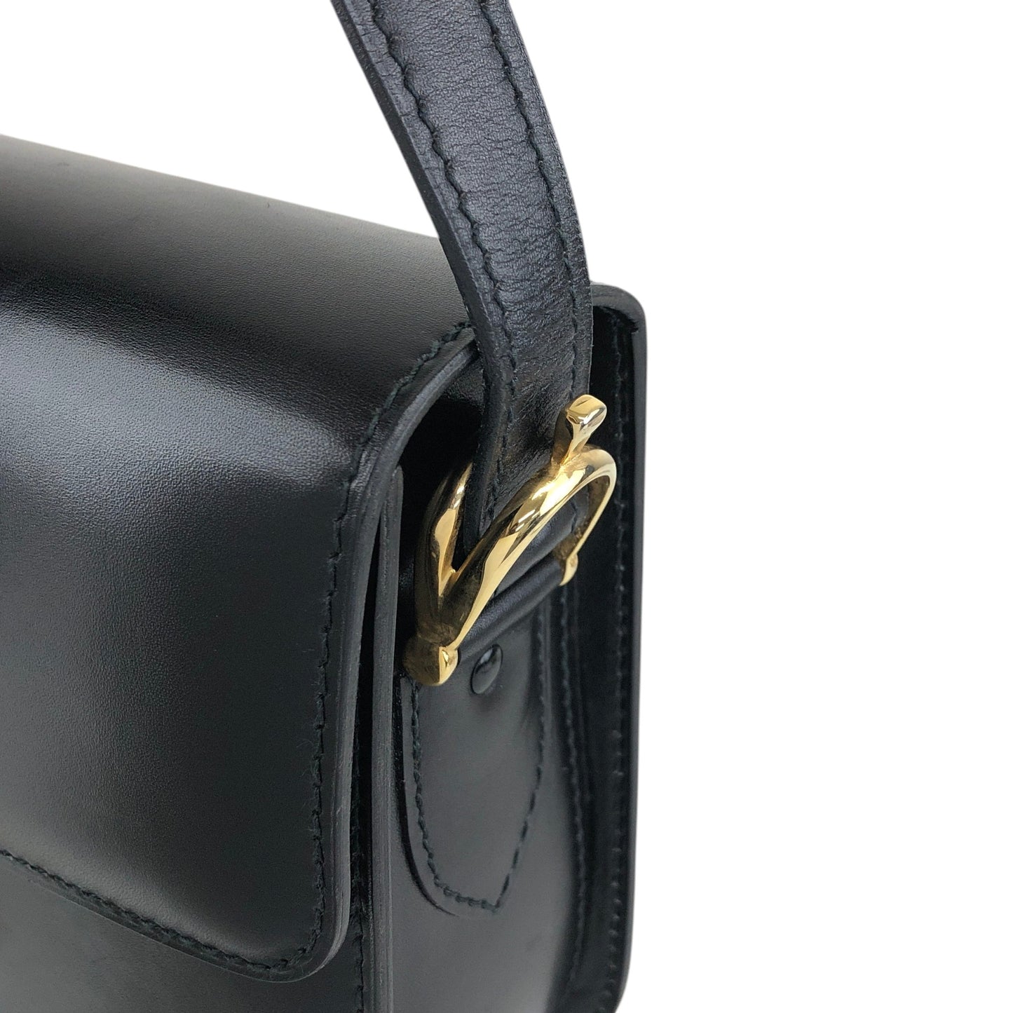 CELINE Horse Carriage Shoulder bag Black Vintage gr8nyt