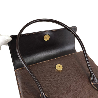 BURBERRY Logo Handbag Brown Vintage fpn5te