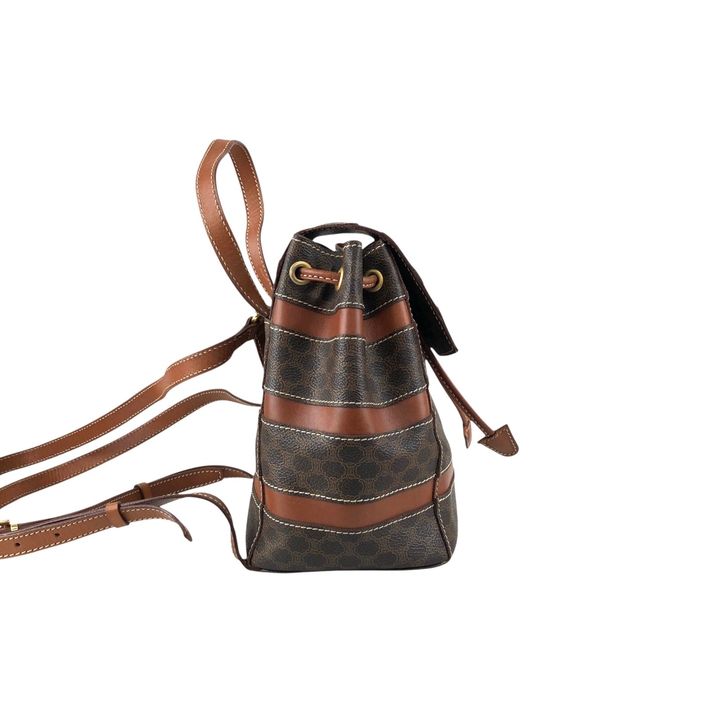 CELINE Macadam Logo Backpack Brown Vintage 32j7rc