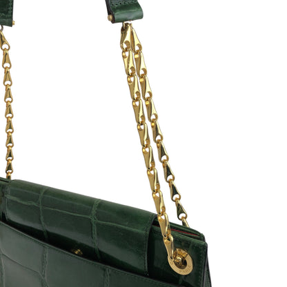 CELINE Chain Shoulder bag Green Vintage dwbc7x