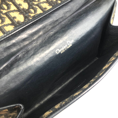 Christian Dior Trotter CD Logo Chain Shoulder bag Navy Vintage bmy3ab
