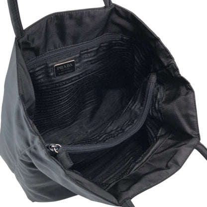 PRADA Tessuto Triangle Logo Handbag Totebag Black Vintage 4fphjj