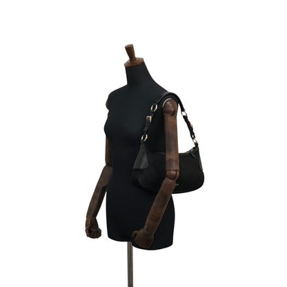 PRADA Tessuto Triangle Logo Shoulder bag Black Vintage prm6ap