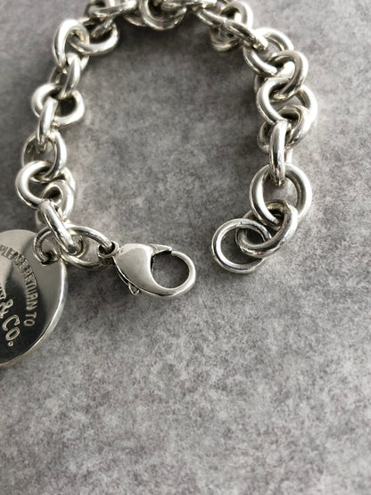 Tiffany & Co. SILVER925 Logo Bracelet Silver Vintage vg7kh2