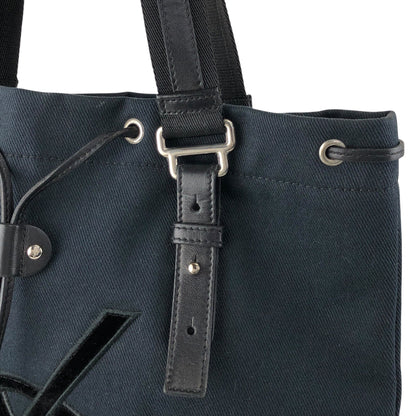 Yves Saint Laurent YSL Logo Totebag Handbag Black Vintage vtg2pn