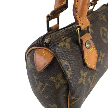 LOUIS VUITTON Monogram Small Boston bag Handbag Brown Vintage M41534 wn5ybk