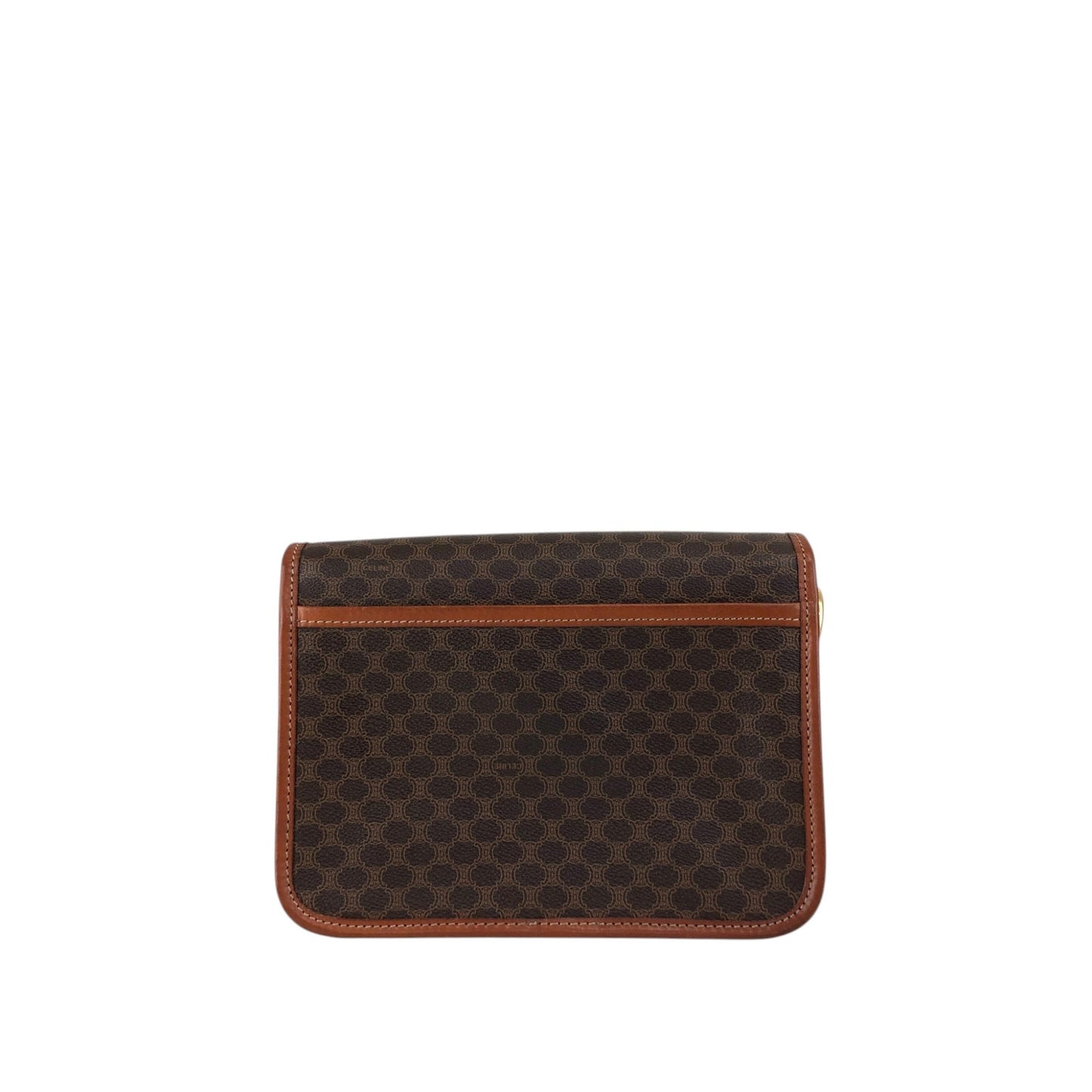 CELINE Macadam Gancini Shoulder bag Brown Vintage dkdrvy