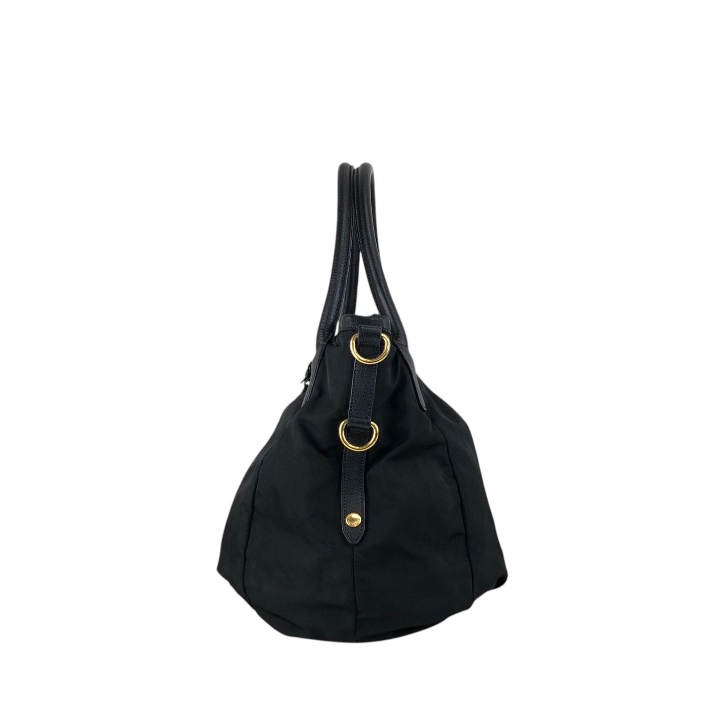 PRADA Tessuto Triangle Logo Two-way Handbag Shoulder bag Black Vintage jwasar