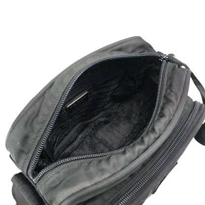 PRADA Tessuto Triangle Logo Shoulder bag Black Vintage gdjwks