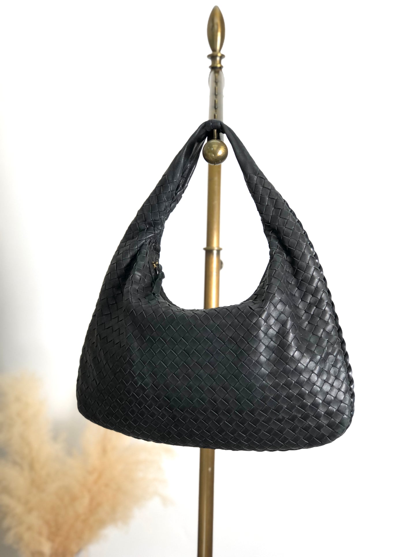 Bottega Veneta Intrecciato Shoulder bag Hobobag Black Vintage 8utm5a