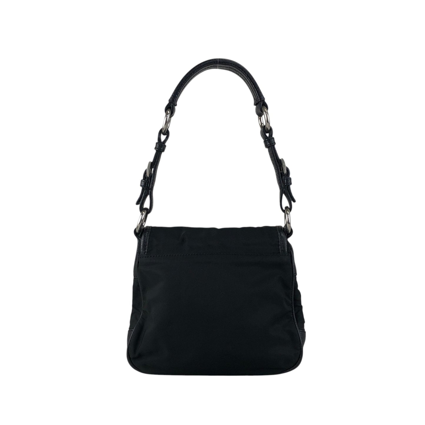 PRADA Triangle Logo Shoulder bag Hobobag Black Vintage ytkjet