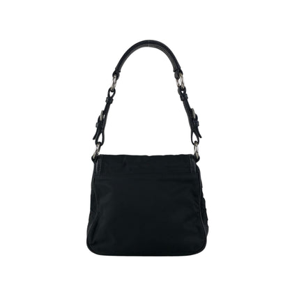 PRADA Triangle Logo Shoulder bag Hobobag Black Vintage ytkjet