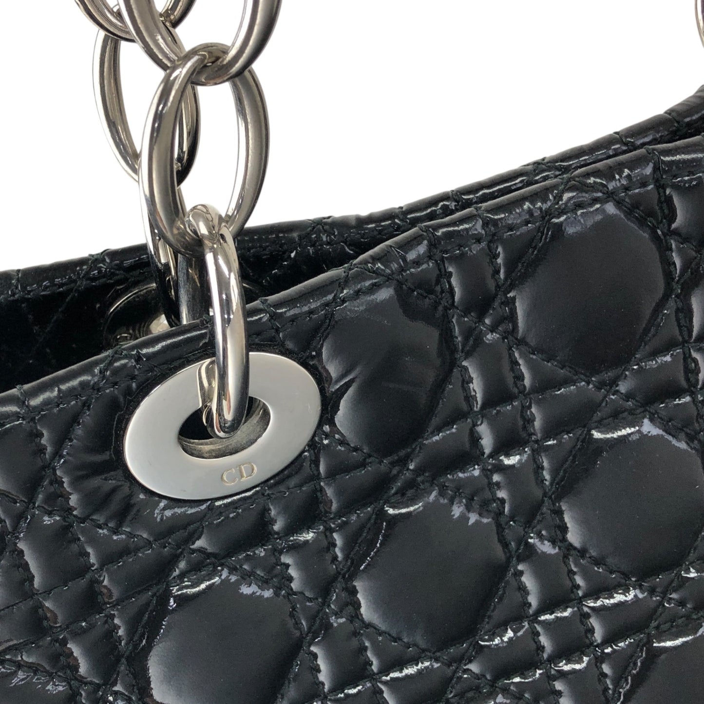 Christian Dior  Cannage Chain Handbag Black Vintage dthmxy