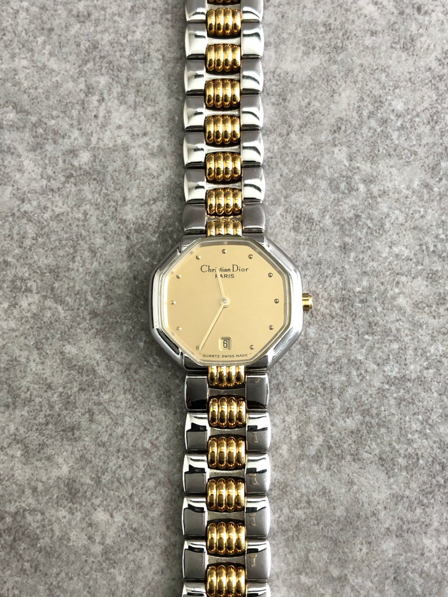 Christian Dior Quartz Watch Silver×Gold SLV/48 206 Vintage 87e3vc
