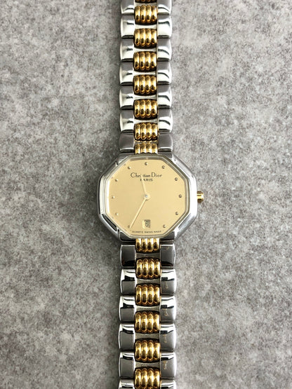 Christian Dior Quartz Watch Silver×Gold SLV/48 206 Vintage 87e3vc