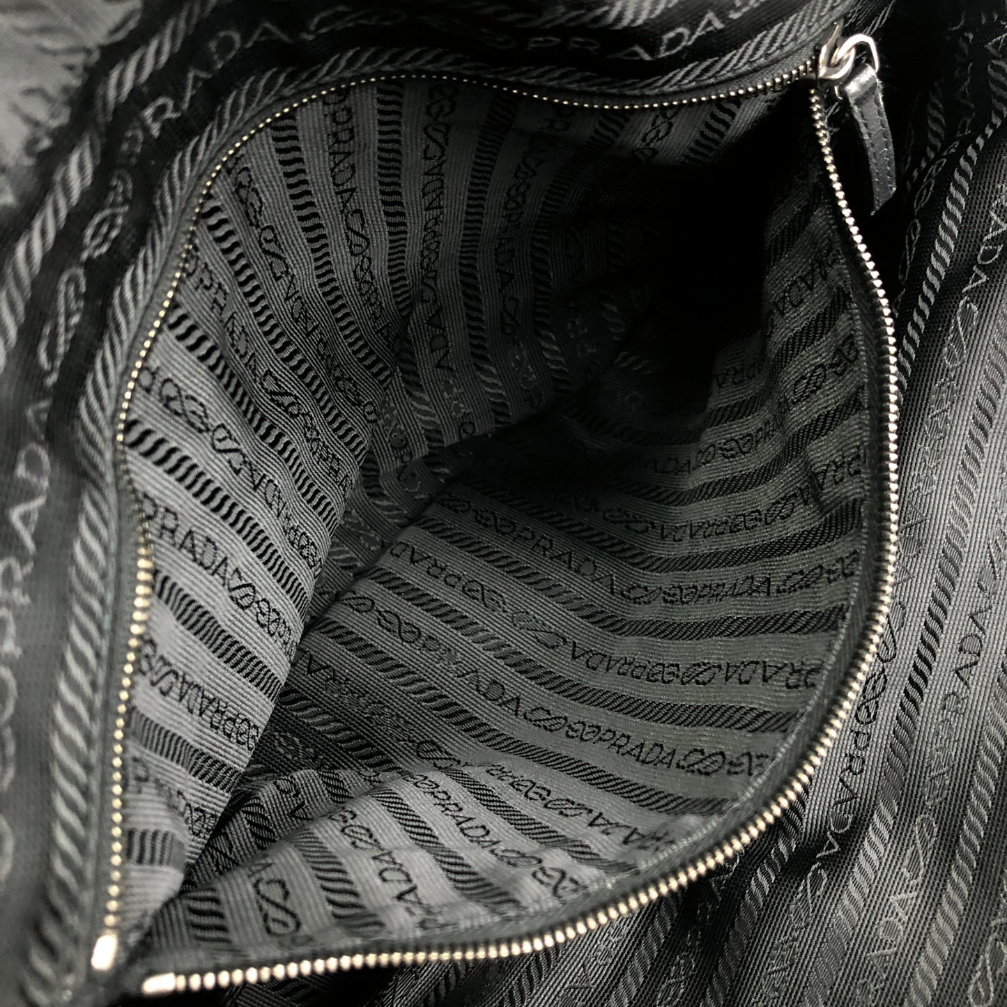 PRADA Tessuto Triangle Logo Padlock Boston bag Handbag Black Vintage 5ybv5s