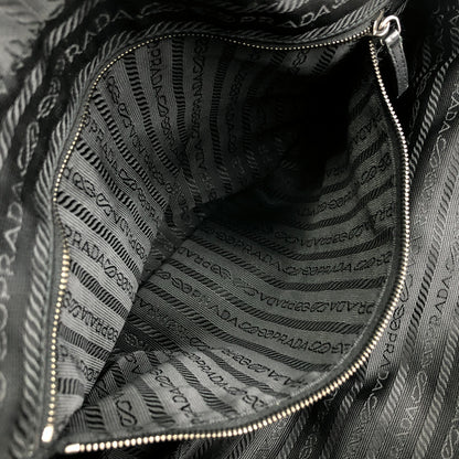 PRADA Tessuto Triangle Logo Padlock Boston bag Handbag Black Vintage 5ybv5s