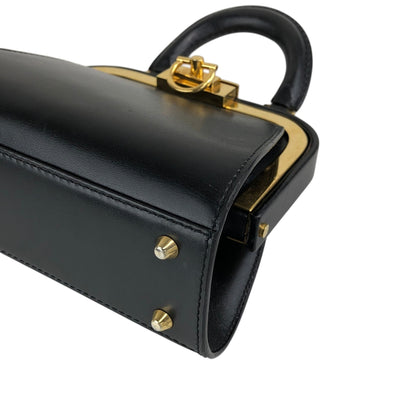 Christian Dior Metal Clasp Minibag Two-way Handbag Shoulder bag Black Vintage hrxzwn