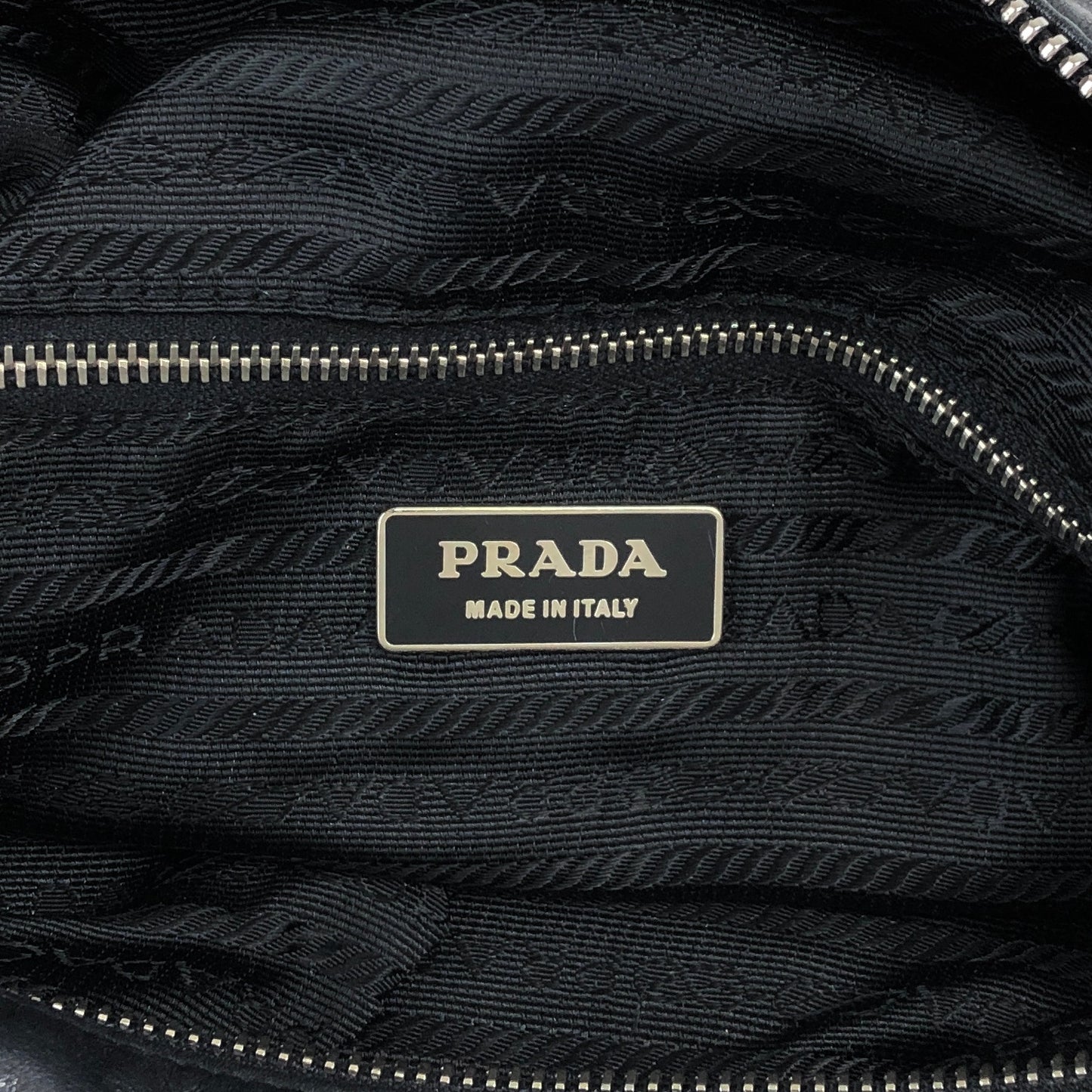 PRADA Logo Embossed Shoulder bag Hobobag Brown Vintage d2egiw