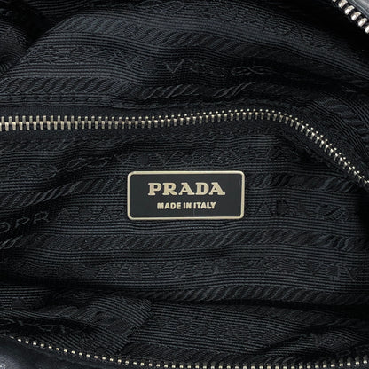 PRADA Logo Embossed Shoulder bag Hobobag Brown Vintage d2egiw