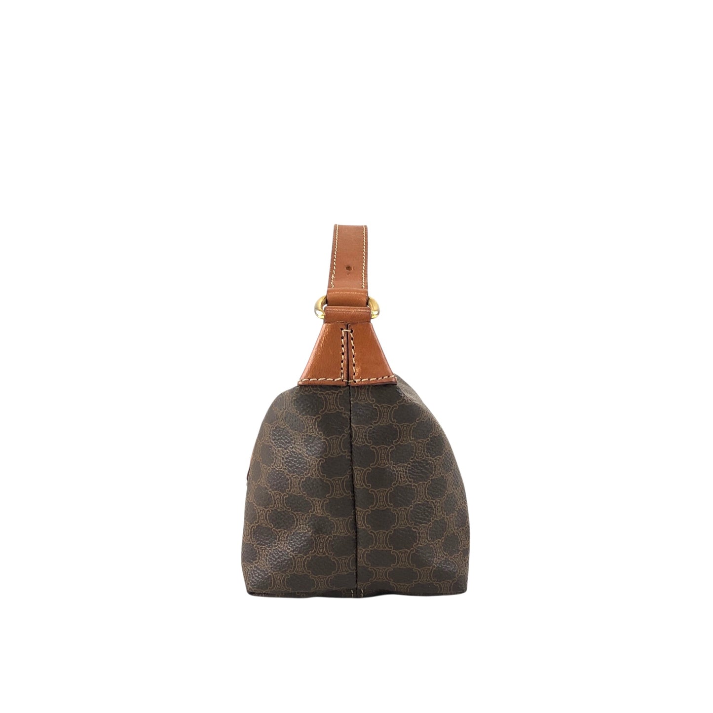 CELINE Macadam Blason Small Handbag Brown Vintage 2t2tek