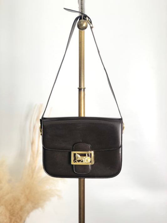 CELINE Horse Carriage Shoulder bag Brown Vintage 8ewcxg