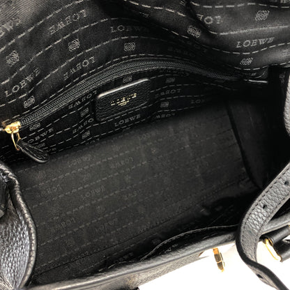 LOEWE Anagram Leather Two-way Handbag Shoulder bag Boston bag Black Vintage 2peed8