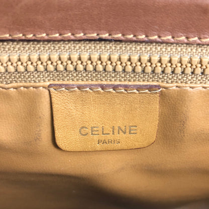 CELINE Blason Shoulder bag White×Brown Vintage ue3evj