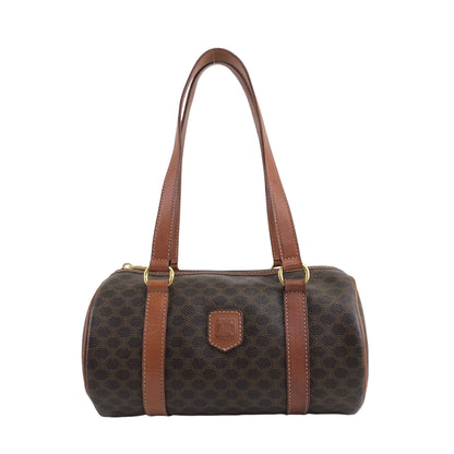 CELINE Macadam Blason Handbag Brown Vintage ydamck