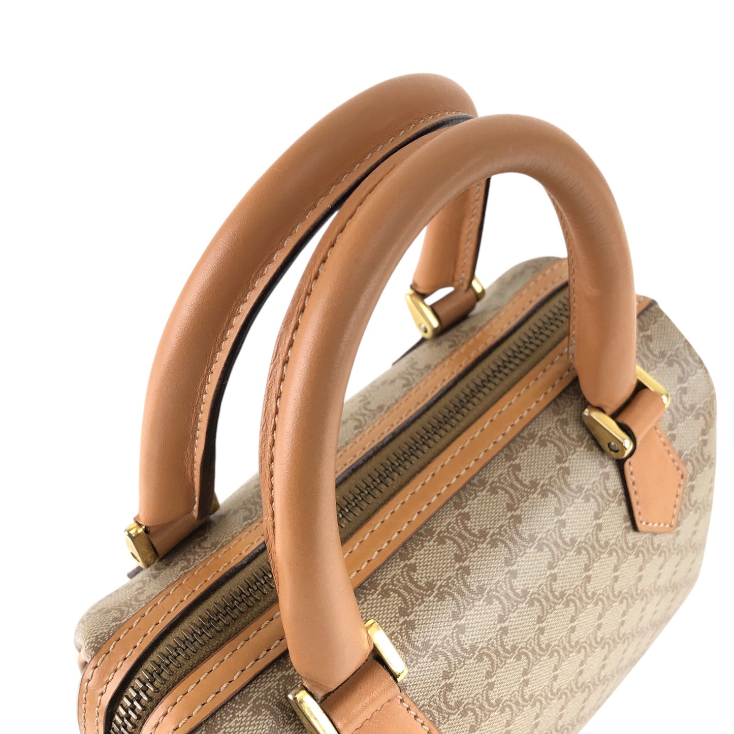 CELINE Macadam Two-way Handbag Shoulder bag Beige Vintage f3hr3k