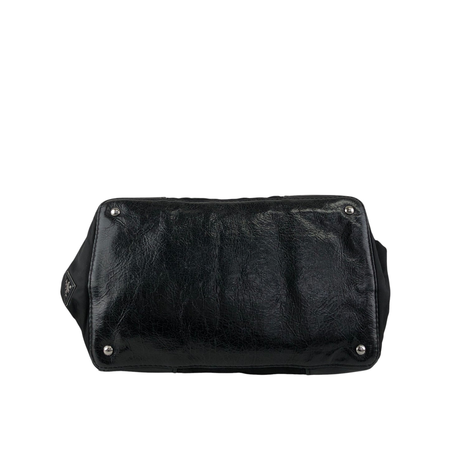 PRADA Triangle Logo Handbag Totebag Black Vintage wd67a4