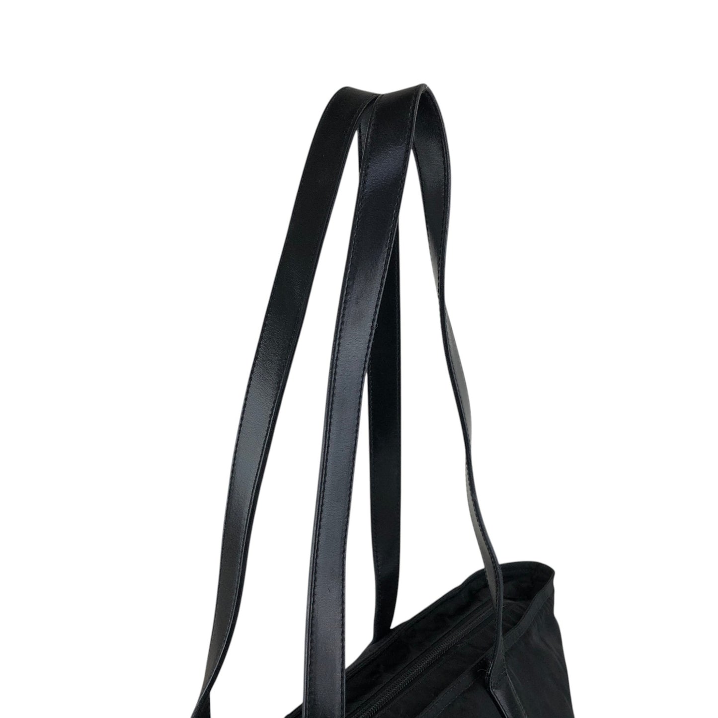 PRADA Tessuto Triangle Logo Totebag Black Vintage 28m35x
